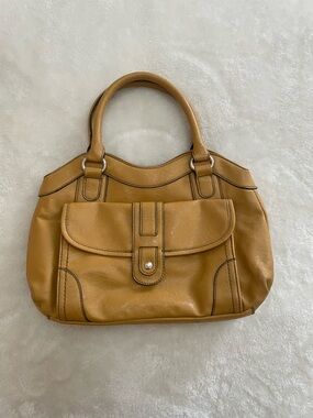 Relic Brand Mustard Faux Leather Handbag with Gold Accents